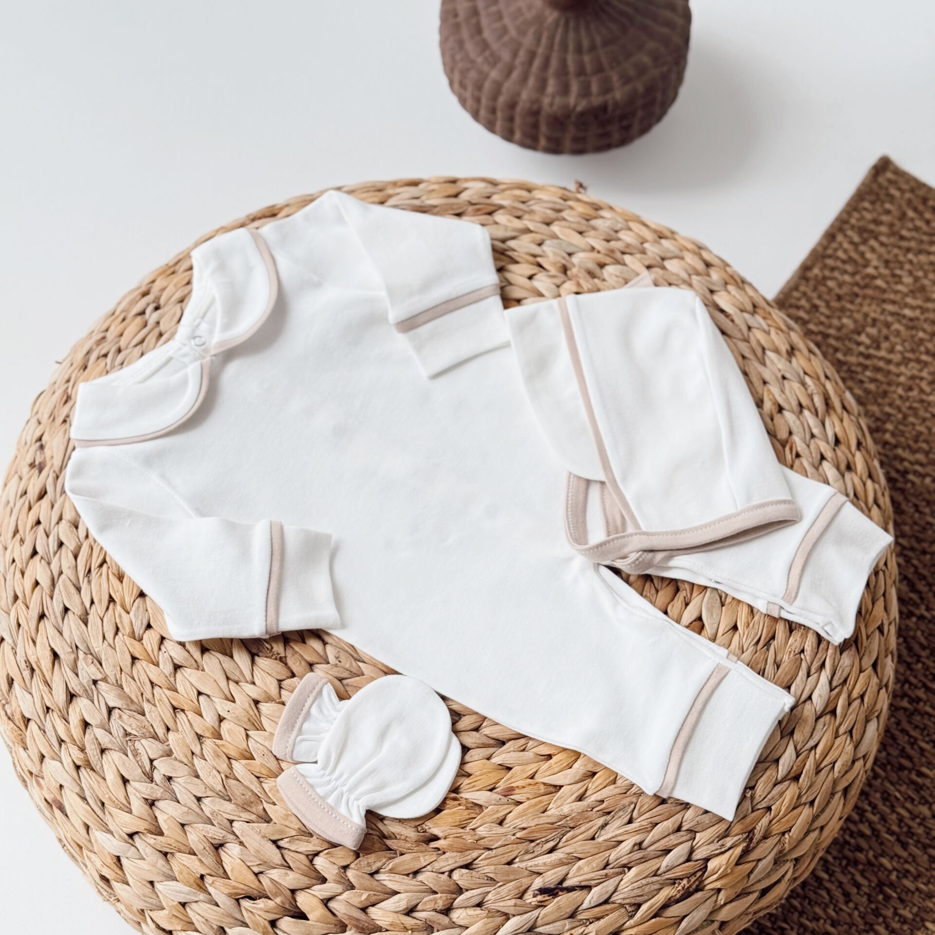 Kahve Biyeli Bebek Tulum | Set