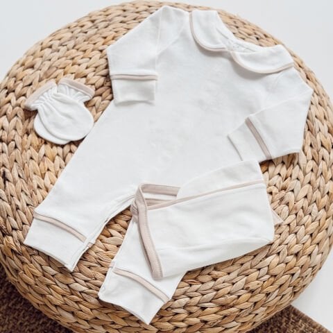 Kahve Biyeli Bebek Tulum | Set