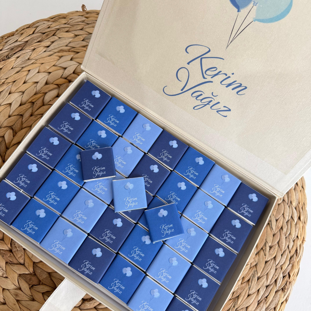 Bebek Çikolatası – İsimli Etiketli Özel Tasarım (Madlen / Kutulu)